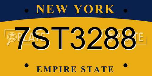 7ST3288 New York License Plate