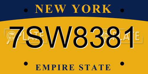 7SW8381 New York License Plate