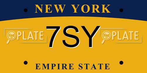 7SY New York License Plate