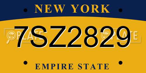 7SZ2829 New York License Plate