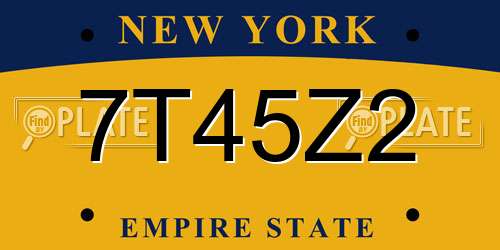 7T45Z2 New York License Plate