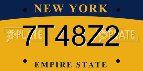 7T48Z2 New York License Plate
