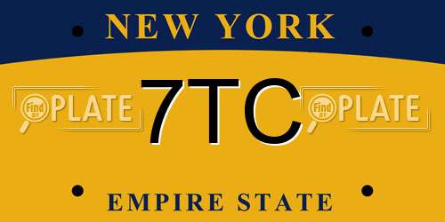 7TC New York License Plate