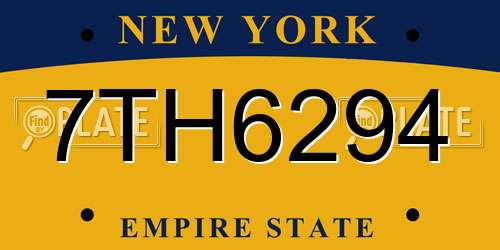7TH6294 New York License Plate