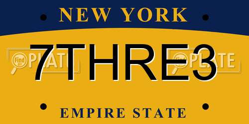 7THRE3 New York License Plate