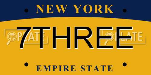 7THREE New York License Plate