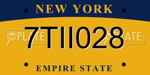 7TII028 New York License Plate