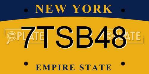 7TSB48 New York License Plate