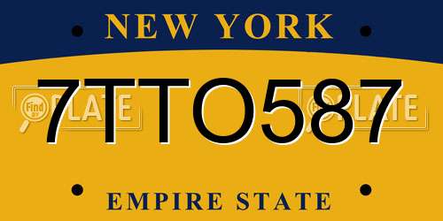 7TTO587 New York License Plate