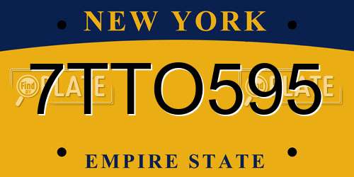 7TTO595 New York License Plate