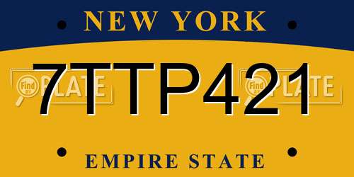 7TTP421 New York License Plate