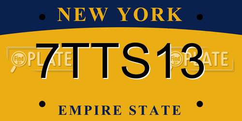 7TTS13 New York License Plate
