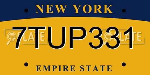 7TUP331 New York License Plate