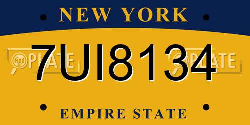 7UI8134 New York License Plate