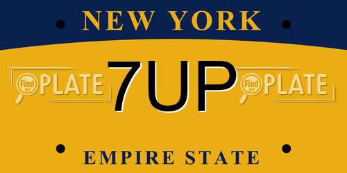 7UP New York License Plate