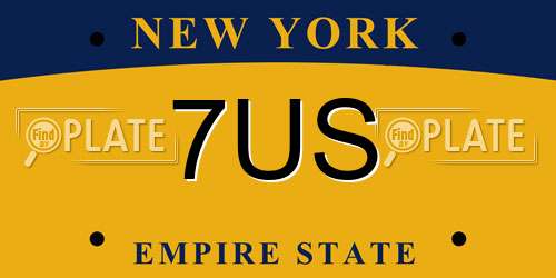 7US New York License Plate