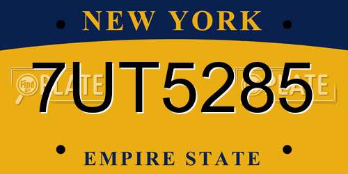 7UT5285 New York License Plate