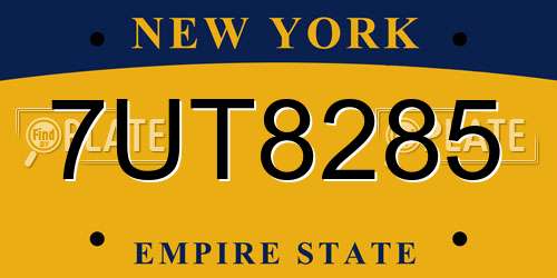 7UT8285 New York License Plate