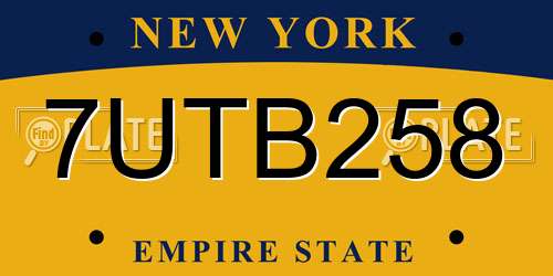 7UTB258 New York License Plate