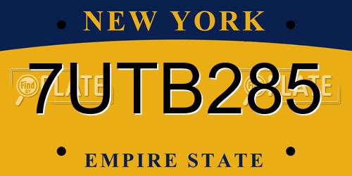 7UTB285 New York License Plate