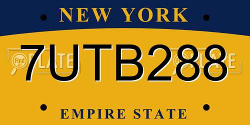 7UTB288 New York License Plate