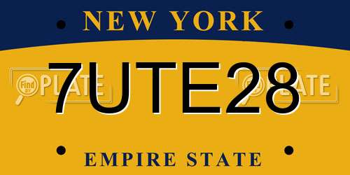 7UTE28 New York License Plate