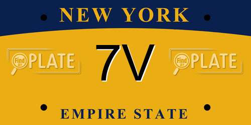 7V New York License Plate