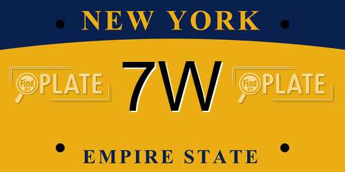 7W New York License Plate
