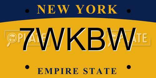 7WKBW New York License Plate