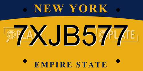 7XJB577 New York License Plate