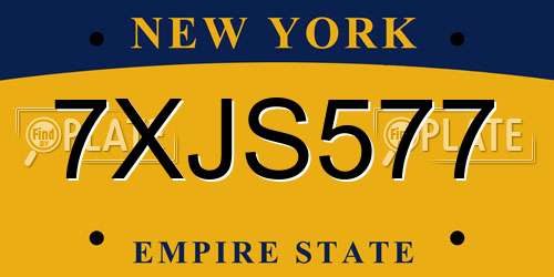 7XJS577 New York License Plate