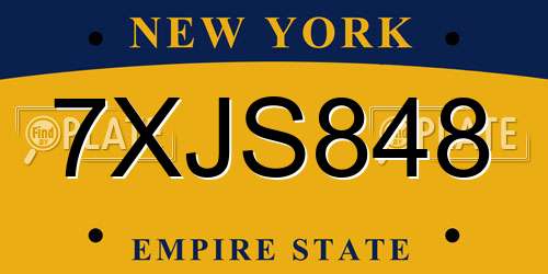 7XJS848 New York License Plate