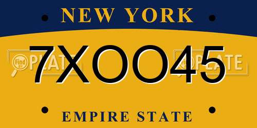 7XOO45 New York License Plate