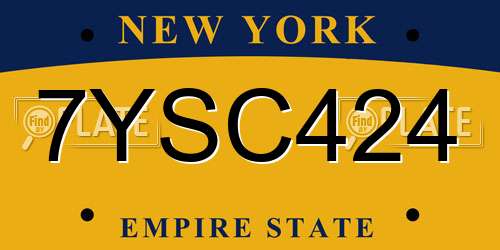 7YSC424 New York License Plate