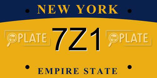 7Z1 New York License Plate