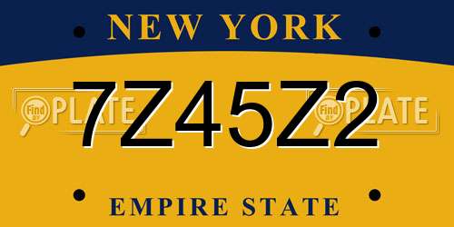 7Z45Z2 New York License Plate
