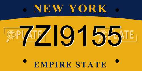 7ZI9155 New York License Plate