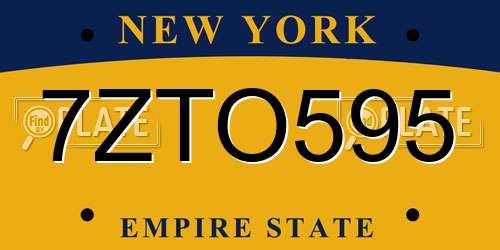 7ZTO595 New York License Plate