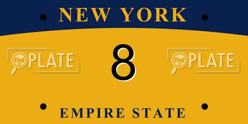8 New York License Plate