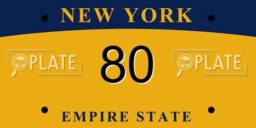 80 New York License Plate