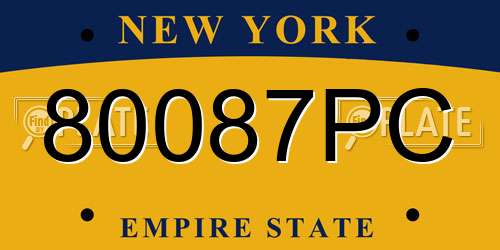 80087PC New York License Plate