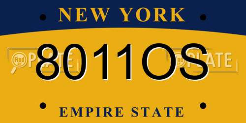 8011OS New York License Plate