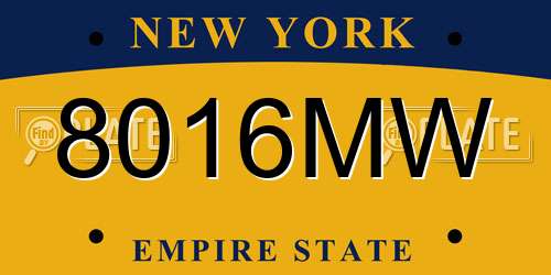 8016MW New York License Plate