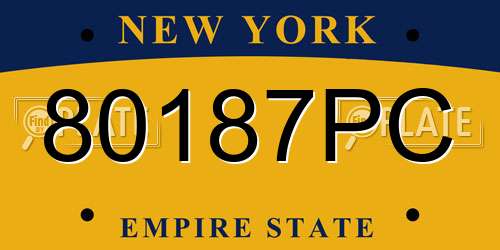 80187PC New York License Plate