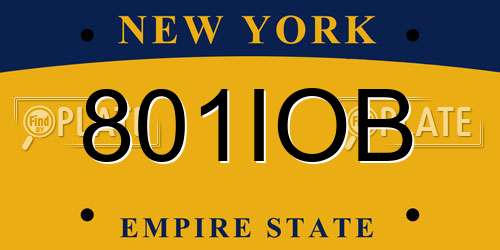 801IOB New York License Plate