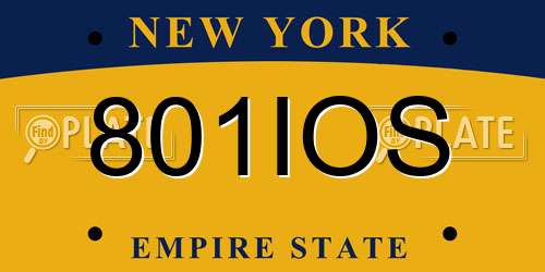 801IOS New York License Plate