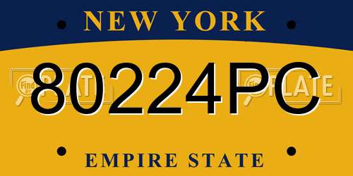 80224PC New York License Plate