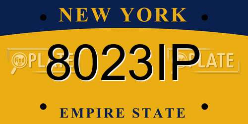 8023IP New York License Plate