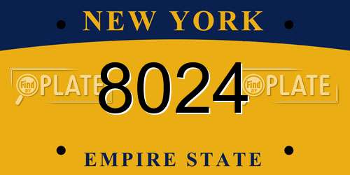 8024 New York License Plate