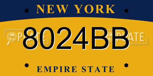 8024BB New York License Plate